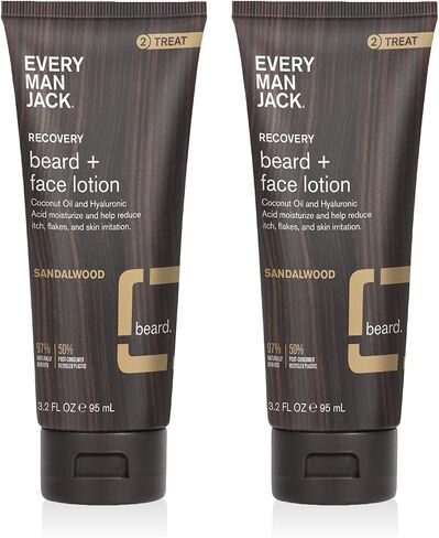 Every Man Jack Recovery Beard + Face Lotion for Men - with a Warm Sandalwood Scent 3.2 oz in Kuwait