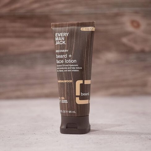 Every Man Jack Recovery Beard + Face Lotion for Men - with a Warm Sandalwood Scent 3.2 oz in Kuwait