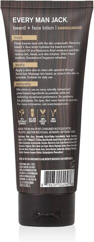 Every Man Jack Recovery Beard + Face Lotion for Men - with a Warm Sandalwood Scent 3.2 oz in Kuwait