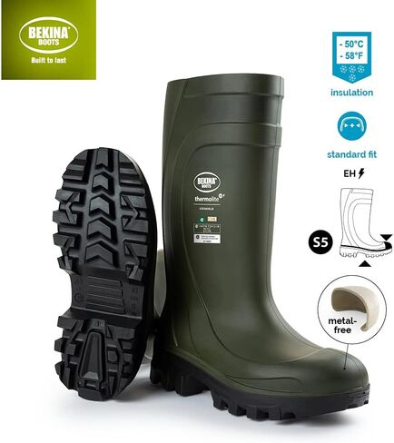 أحذية Bekina Thermolite IceShield S5 المعزولة من Wellington للرجال والنساء - أحذية عمل خفيفة الوزن مقاومة للماء وغير قابلة للانزلاق للرجال والنساء in Kuwait