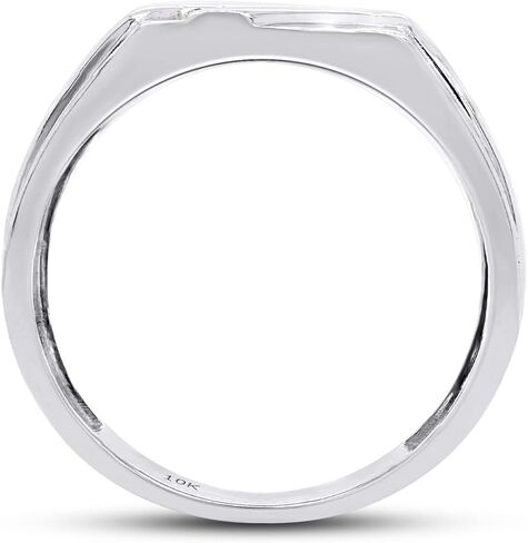 SAVEARTH DIAMONDS 1/8 ct. t.w Round Cut Lab Created Moissanite Diamond Five Stone Men's Wedding Ring In 10K Or 14K Solid Gold (G-H Color, VVS1 Clarity, 0.12 Cttw) in Kuwait