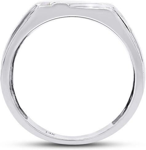 SAVEARTH DIAMONDS 1/8 ct. t.w Round Cut Lab Created Moissanite Diamond Five Stone Men's Wedding Ring In 10K Or 14K Solid Gold (G-H Color, VVS1 Clarity, 0.12 Cttw) in Kuwait