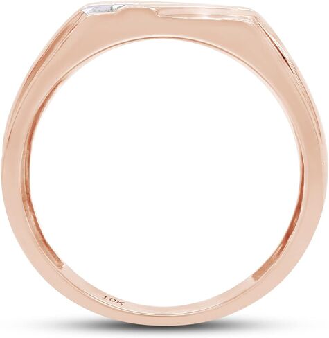SAVEARTH DIAMONDS 1/8 ct. t.w Round Cut Lab Created Moissanite Diamond Five Stone Men's Wedding Ring In 10K Or 14K Solid Gold (G-H Color, VVS1 Clarity, 0.12 Cttw) in Saudi Arabia