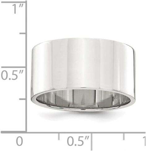 925 Sterling Silver 10mm Men's Flat Plain Classic Wedding Band Ring in Kuwait