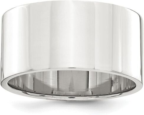 925 Sterling Silver 10mm Men's Flat Plain Classic Wedding Band Ring in Kuwait