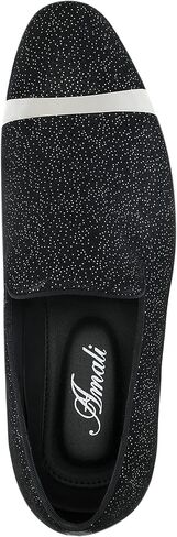 Amali The Original Men's Velvet Smoking Slipper with Rhinestone Embellished Strap Dress Shoe, Style Monarch in Kuwait