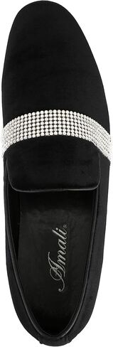 Amali The Original Men's Velvet Smoking Slipper with Rhinestone Embellished Strap Dress Shoe, Style Monarch in Kuwait