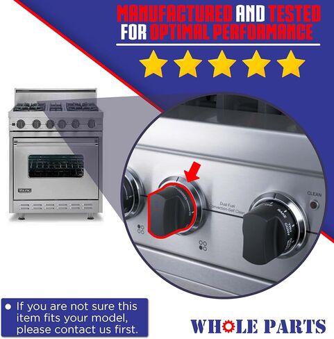 Whole Parts Top Burner Selector Knob (Self Clean) Part # PA010080 - Replacement & Compatible With Some Viking Ranges & Ovens - Non-OEM Viking Appliance Parts & Accessories - 2 Yr Warranty in Saudi Arabia