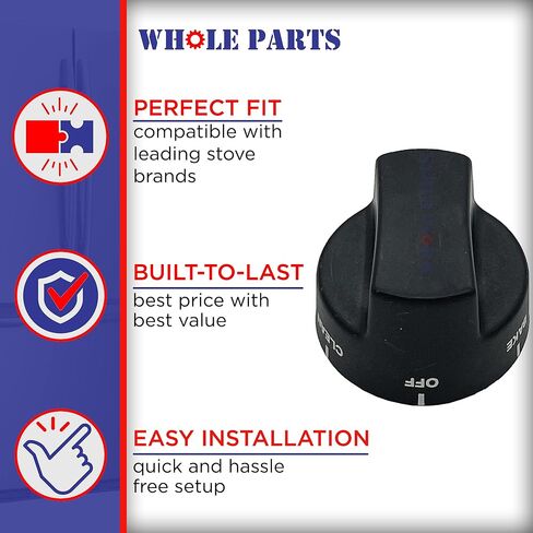 Whole Parts Top Burner Selector Knob (Self Clean) Part # PA010080 - Replacement & Compatible With Some Viking Ranges & Ovens - Non-OEM Viking Appliance Parts & Accessories - 2 Yr Warranty in Saudi Arabia