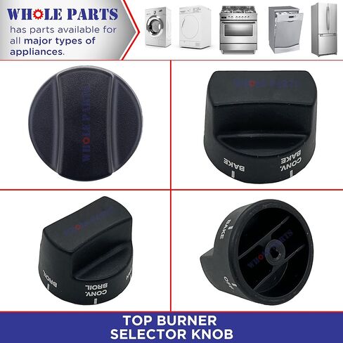 Whole Parts Top Burner Selector Knob (Self Clean) Part # PA010080 - Replacement & Compatible With Some Viking Ranges & Ovens - Non-OEM Viking Appliance Parts & Accessories - 2 Yr Warranty in Saudi Arabia