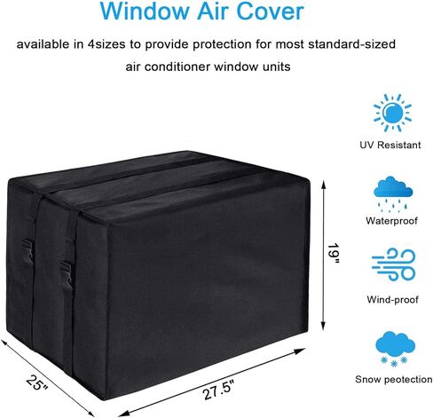 HengLiSam Window Air Conditioner Unit Cover - 600D Waterproof Oxford Cloth AC Covers for Outside (27.5W x 25D x 19H) in Kuwait