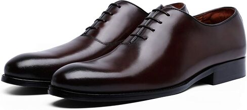 DESAI Oxford Mens Dress Shoes Formal Business Lace-up Full Grain Leather Minimalist Shoes for Men（7.5 M US，Brown） in Saudi Arabia