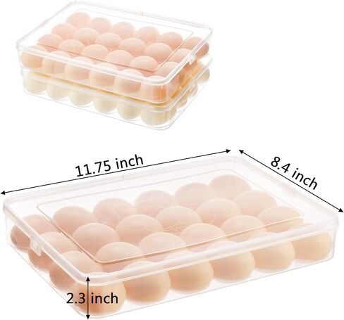 TOPZEA 3 Pack Plastic Egg Holder Box, 3 x 24 Slot Deviled Eggs Tray Carrier Platter with Lid, Egg Dispenser Stackable Fridge Egg Storage Container for Home, Restaurant, Picnic in Saudi Arabia