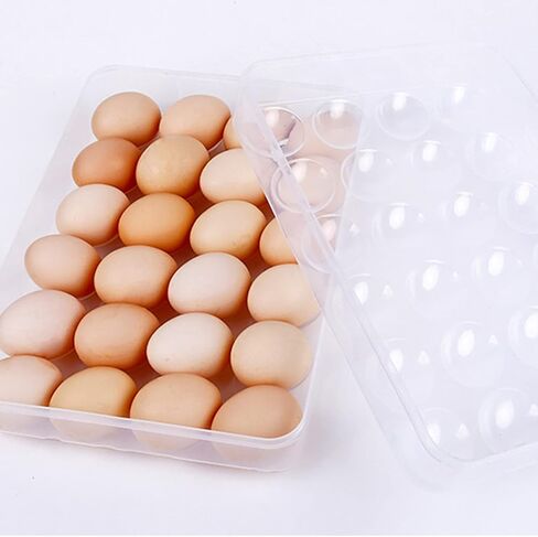 TOPZEA 3 Pack Plastic Egg Holder Box, 3 x 24 Slot Deviled Eggs Tray Carrier Platter with Lid, Egg Dispenser Stackable Fridge Egg Storage Container for Home, Restaurant, Picnic in Saudi Arabia