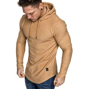 SHERUPOO Mens Workout Hoodie Gym Muscle Sweatshirt Athletic Hooded Long Sleeve Sweater Sports Training