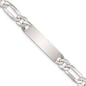 Solid 925 Sterling Silver ID Bracelet - with Secure Lobster Lock Clasp (10mm) in Kuwait