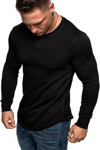 SHERUPOO Mens Workout Hoodie Gym Muscle Sweatshirt Athletic Hooded Long Sleeve Sweater Sports Training in Saudi Arabia