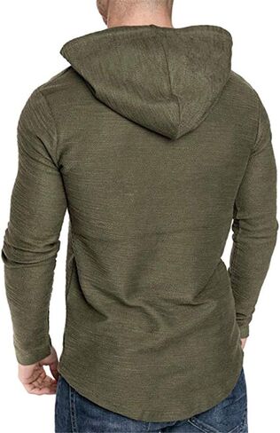 SHERUPOO Mens Workout Hoodie Gym Muscle Sweatshirt Athletic Hooded Long Sleeve Sweater Sports Training in Saudi Arabia