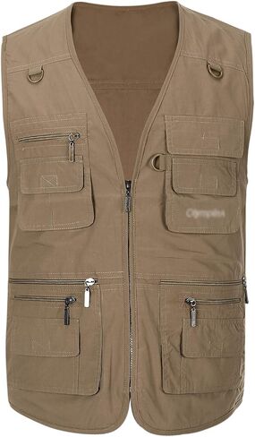 Spanye Men's Fishing Vest Alive Outerwear Multi-Pocket Vests Casual Work Sleeveless Jacket in Saudi Arabia