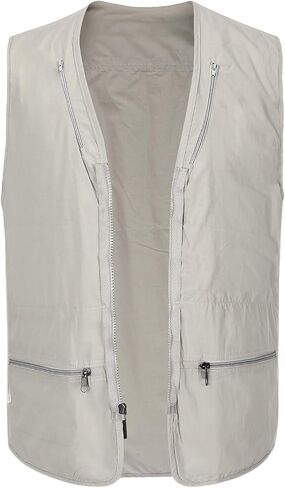Spanye Men's Fishing Vest Alive Outerwear Multi-Pocket Vests Casual Work Sleeveless Jacket in Saudi Arabia