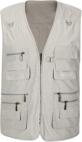 Spanye Men's Fishing Vest Alive Outerwear Multi-Pocket Vests Casual Work Sleeveless Jacket in Saudi Arabia