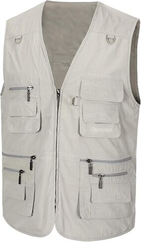 Spanye Men's Fishing Vest Alive Outerwear Multi-Pocket Vests Casual Work Sleeveless Jacket in Saudi Arabia