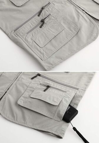 Spanye Men's Fishing Vest Alive Outerwear Multi-Pocket Vests Casual Work Sleeveless Jacket in Saudi Arabia