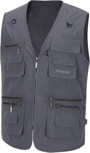 Spanye Men's Fishing Vest Alive Outerwear Multi-Pocket Vests Casual Work Sleeveless Jacket in Saudi Arabia