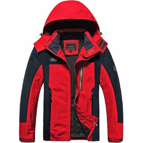 MAGCOMSEN Men's Hooded Windproof Water Resistant Rain Jacket Windbreaker 5 Pockets for Hiking,Fishing,Runing