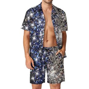 Men's Jamaica Flag Button-Up Shirt Hawaiian Shirt Party Beach Suit Dry Surfing Beach Shorts with Pockets 3XL in Kuwait