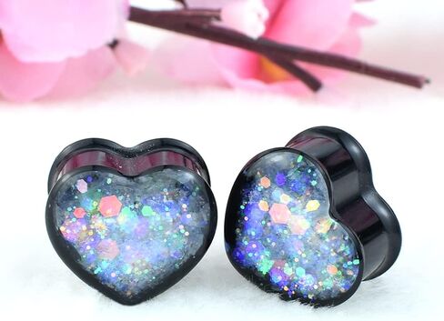 6mm to 30mm 12Pcs/6pair Heart Ear Gauge Tunnels Plugs Gauges for Ears Body Jewelry in Kuwait
