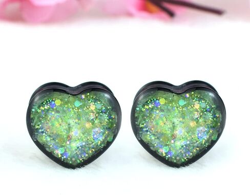 6mm to 30mm 12Pcs/6pair Heart Ear Gauge Tunnels Plugs Gauges for Ears Body Jewelry in Kuwait