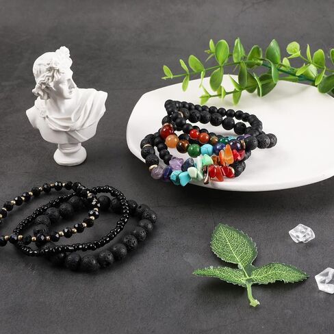 Bohemian Natural Stone Beaded Bracelets for Women Girls Stackable Stretch Beads Bracelet Set with Charm and Tassel Multilayered Elastic Gemstone Bracelets Summer Beach Boho Jewelry Gift for Women Men in Saudi Arabia