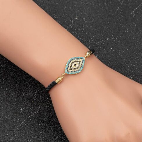 Handmade Evil Eye Bracelet for Women Men Boys Girls Red Black String Braided Adjustable Rope Zircon Evil Eye Charm Bracelets in Kuwait