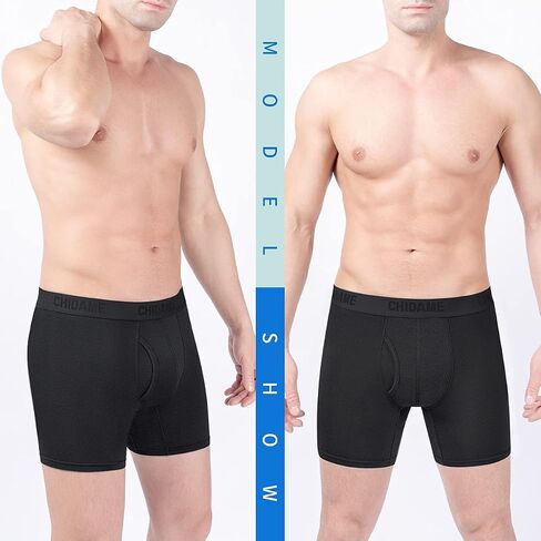 Chidame Men's Underwear Luxe Micro Modal Boxer Briefs Open Fly 3 Pack in Kuwait