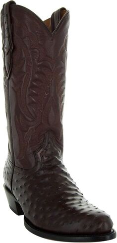 Soto Boots Men's Ostrich Print Cowboy Boots, Exotic Print Men's Cowboy Boots, Western Boots For Men H7002 in Saudi Arabia