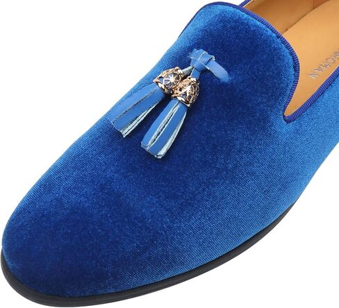 ELANROMAN Men's Loafers Tassels Penny Slip-On Luxury Wedding Shoes in Kuwait