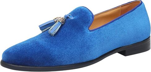 ELANROMAN Men's Loafers Tassels Penny Slip-On Luxury Wedding Shoes in Kuwait