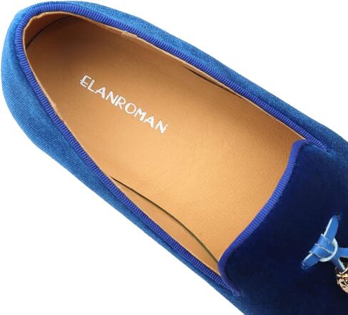 ELANROMAN Men's Loafers Tassels Penny Slip-On Luxury Wedding Shoes in Kuwait