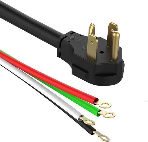 سلك مجفف TOPDC ذو 4 شوكات، سلك طاقة جهاز 30 أمبير بطول 5 أقدام، أسلاك بأربعة ألوان مع موصلات طرفية على شكل حرف O، سلك نحاسي 100% in Kuwait
