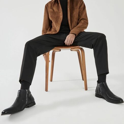 أحذية تشيلسي للرجال من Cestfini أحذية مريحة من الجلد السويدي أحذية كاجوال شوكا للكاحل للرجال in Kuwait