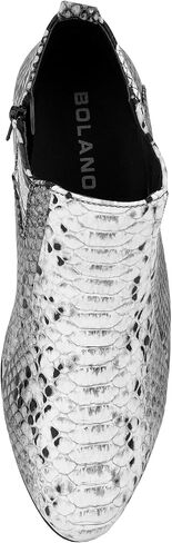 Bolano Adder Mens Dress Boots - Realistic Snake Print, Easy Zipper Slip On Ankle Boots in Kuwait