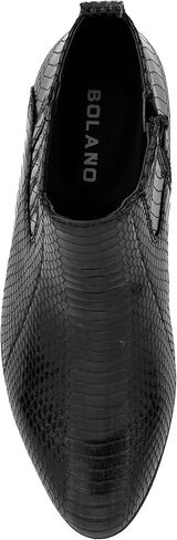 Bolano Adder Mens Dress Boots - Realistic Snake Print, Easy Zipper Slip On Ankle Boots in Kuwait