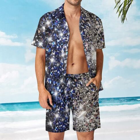 Men's Jamaica Flag Button-Up Shirt Hawaiian Shirt Party Beach Suit Dry Surfing Beach Shorts with Pockets 3XL in Kuwait