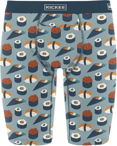 KICKEE Men’s Print Long Boxer Brief, Soft and Comfy Fitted Underwear with Fly, Lightweight and Breathable in Kuwait