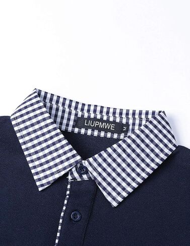 LIUPMWE Polo Shirts for Men with Pocket Elegante Plaided Short Sleeve Cotton T Shirts Golf Shirt in Saudi Arabia