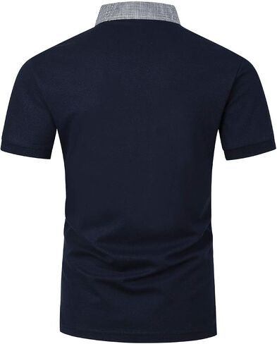 LIUPMWE Polo Shirts for Men with Pocket Elegante Plaided Short Sleeve Cotton T Shirts Golf Shirt in Saudi Arabia