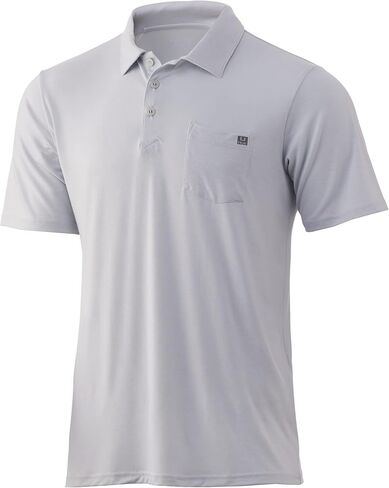 HUK Mens Waypoint Polo | Fishing Shirt with +50 UPF Sun Protection in Saudi Arabia