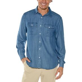Coolibar UPF 50+ Men's Carson Chambray Shirt - Sun Protective in Saudi Arabia