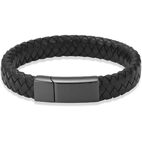Genuine Leather Cremation Bracelet for Ashes Cremation Jewelry Keepsake Memorial Cuff Urn Bangle for Ashes Braided Leather Wristband Ashes Bracelet for Men for Women
